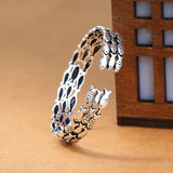 Foxanry Silver Charm Cuff Bracelet for Women Couples Thai Silver Fine Jewelry