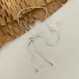 Foxanry Silver Daisy Flower Chain Bracelet for Women