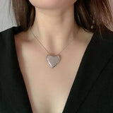 Foxanry Silver Necklace Love Heart Pendant Party Jewelry for Women
