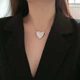 Foxanry Silver Necklace Love Heart Pendant Party Jewelry for Women