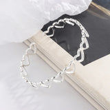 Foxanry Silver Open Bracelet for Women Vintage Couples Bangles