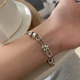 Foxanry Silver Punk Chain Bracelet Vintage Party Jewelry