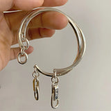 Foxanry Silver Chain Bracelet Women Vintage Lock Thai Silver Jewelry