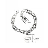Foxanry Silver Chain Charm Bracelet English Letter Tag Thai Silver