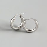 Foxanry Silver U-Shape Stud Earrings Plated Bride Jewelry Gift