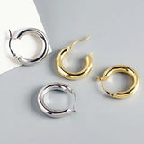 Foxanry Silver U-Shape Stud Earrings Plated Bride Jewelry Gift