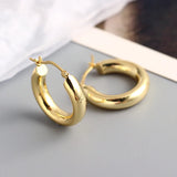 Foxanry Silver U-Shape Stud Earrings Plated Bride Jewelry Gift