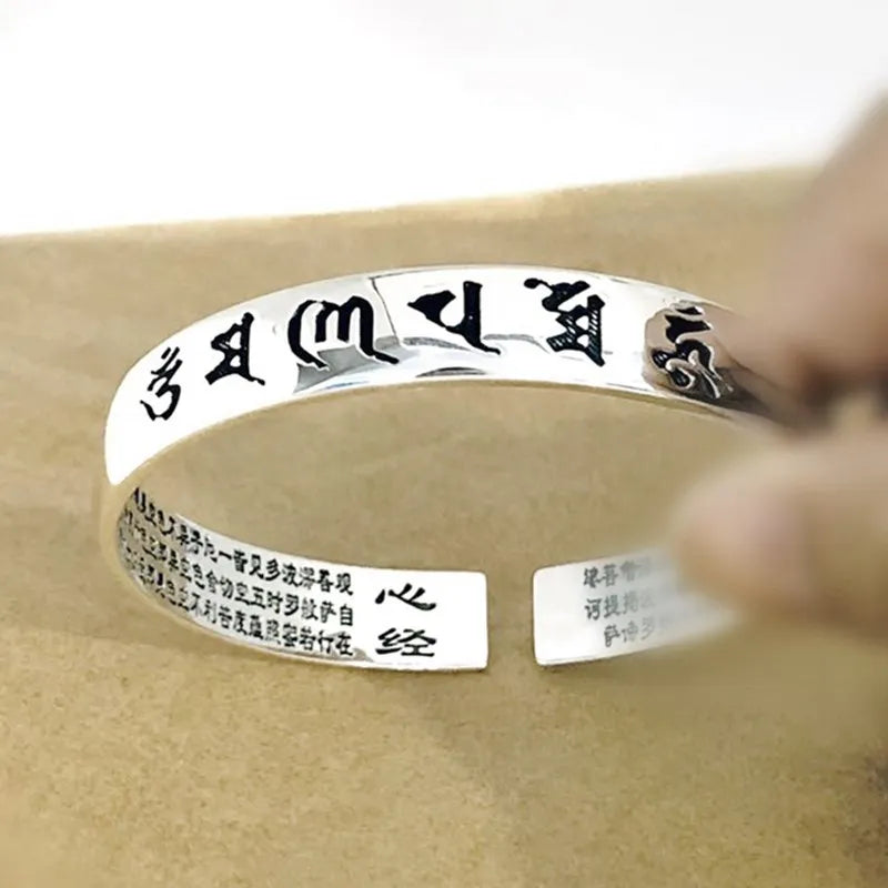Foxanry Silver Vintage Bracelets for Women Couples, Smooth Bangles Party Jewelry