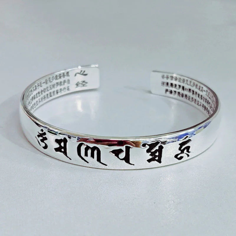 Foxanry Silver Vintage Bracelets for Women Couples, Smooth Bangles Party Jewelry