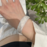 Foxanry Sparkling Zircons Wide Cuff Bracelet for Women