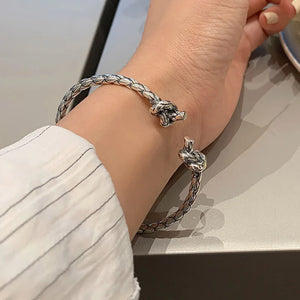 Foxanry Spring Silver Opening Bracelet Bangles