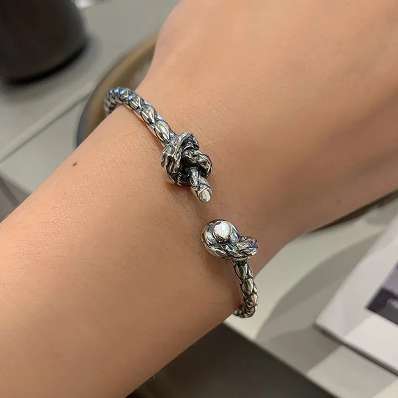 Foxanry Spring Silver Opening Bracelet Bangles