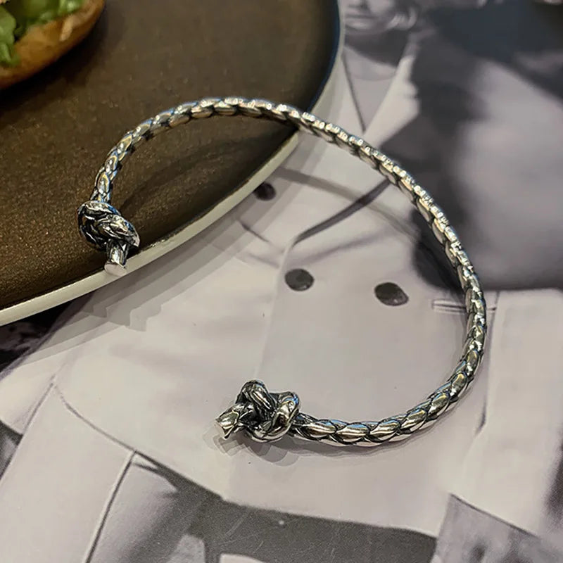 Foxanry Spring Silver Opening Bracelet Bangles