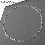 Foxanry Stamp Hiphop Necklace Geometric Clavicle Chain