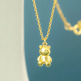 Foxanry Stamp Necklace for Women Party Jewelry Birthday Bear Pendant