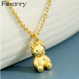 Foxanry Stamp Necklace for Women Party Jewelry Birthday Bear Pendant