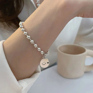 Foxanry Smiley Face Chain Bracelet Vintage Hip Hop Party Jewelry
