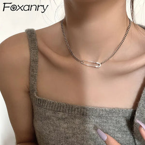 Foxanry Stamp Sweater Necklace Vintage Charm Pin Party Jewelry Women