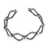 Foxanry Summer Silver Bracelet Cross Hollow Vintage Punk Jewelry