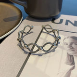 Foxanry Summer Silver Bracelet Cross Hollow Vintage Punk Jewelry