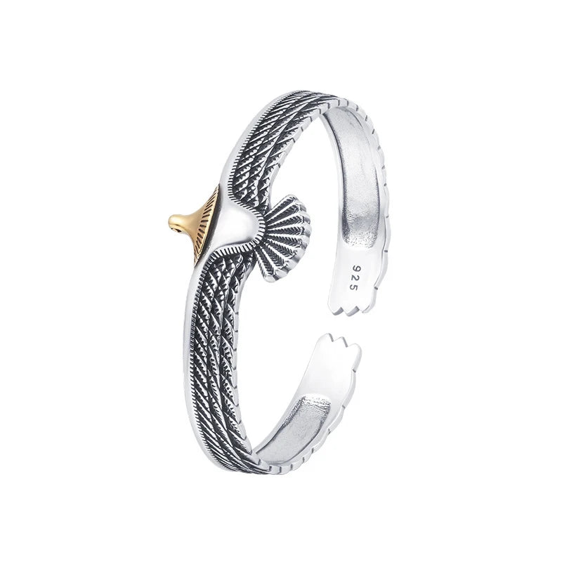 Foxanry Vintage Eagle Bracelet for Women Couples Creative Feather Geometric