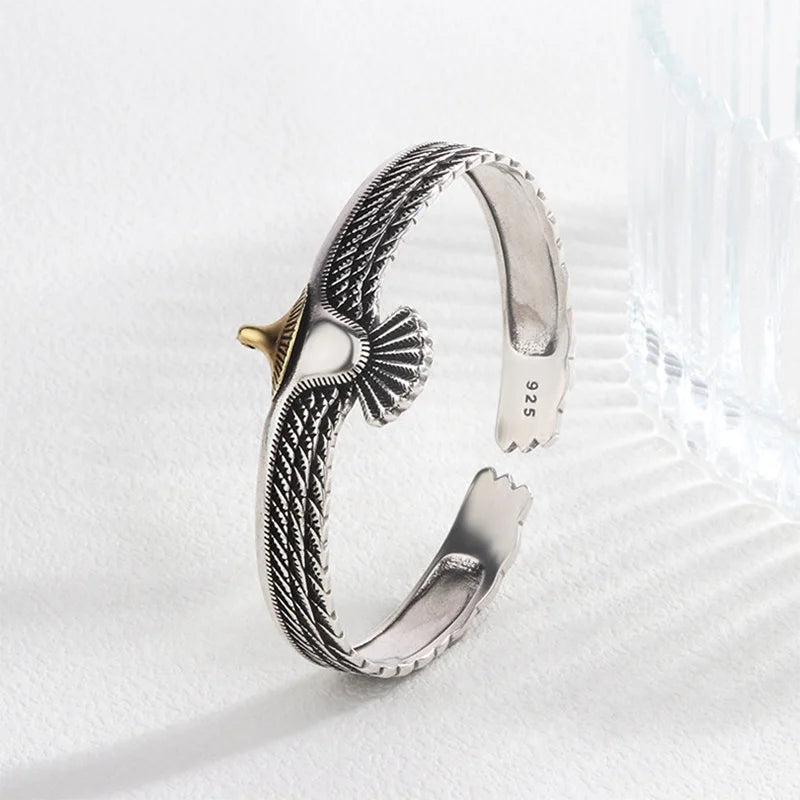 Foxanry Vintage Eagle Bracelet for Women Couples Creative Feather Geometric