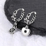 Foxanry Vintage Little Bear Asymmetric Long Earrings