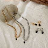 Vintage Punk Zircons Pendant Earrings for Women Birthday Party