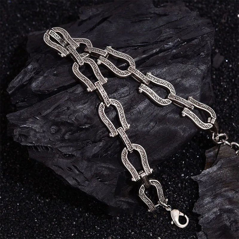 Foxanry Vintage Punk Chain Bracelets Hollow Geometry Jewelry