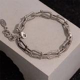 Foxanry Vintage Punk Chain Bracelets Hollow Geometry Jewelry