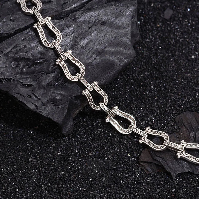 Foxanry Vintage Punk Chain Bracelets Hollow Geometry Jewelry