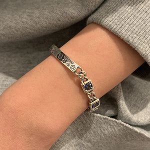 Foxanry Punk Chain Bracelets for Women Couples Zircons Graffiti Geometric