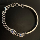 Foxanry Punk Chain Bracelets for Women Couples Zircons Graffiti Geometric