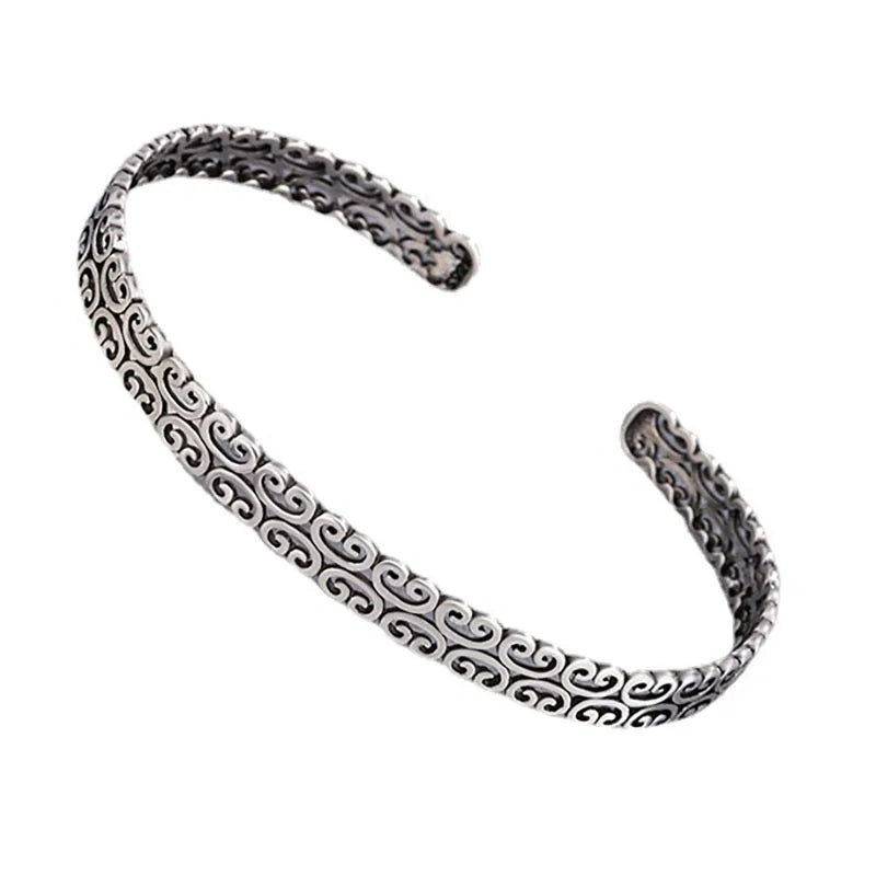 Foxanry Vintage Punk Silver Bracelet Charm Women Hollow Geometric Accessorie