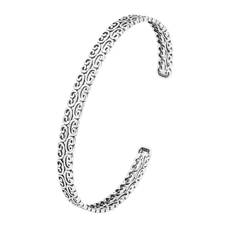 Foxanry Vintage Punk Silver Bracelet Charm Women Hollow Geometric Accessorie