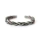 Foxanry Vintage Punk Silver Bracelet Twist Weaving Thai Silver Jewelry