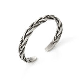 Foxanry Vintage Punk Silver Bracelet Twist Weaving Thai Silver Jewelry