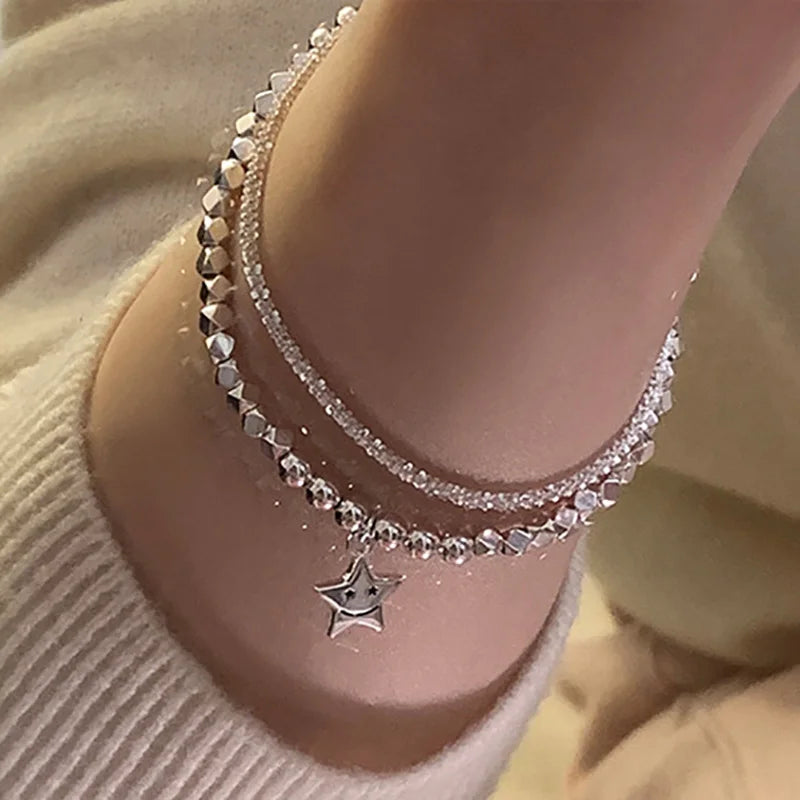Foxanry Punk Smiley Face Bracelet Multilayer Chain