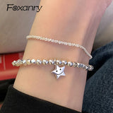 Foxanry Punk Smiley Face Bracelet Multilayer Chain