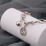 Foxanry Vintage Punk Stamp Chain Bracelet for Women