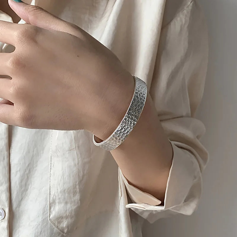 Foxanry Vintage Punk Width Bracelet Thai Silver Jewelry