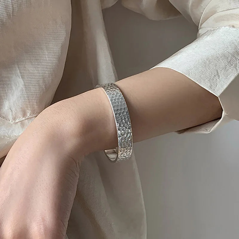 Foxanry Vintage Punk Width Bracelet Thai Silver Jewelry