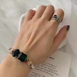 Foxanry Vintage Punk Zircons Bracelet Geometric Wedding Party Jewelry