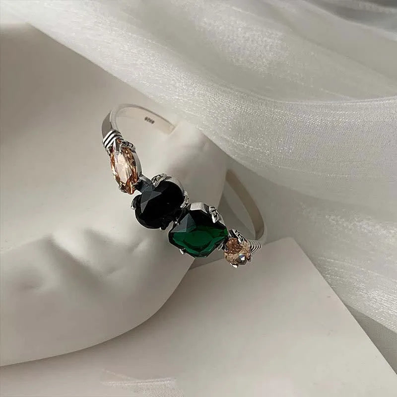 Foxanry Vintage Punk Zircons Bracelet Geometric Wedding Party Jewelry