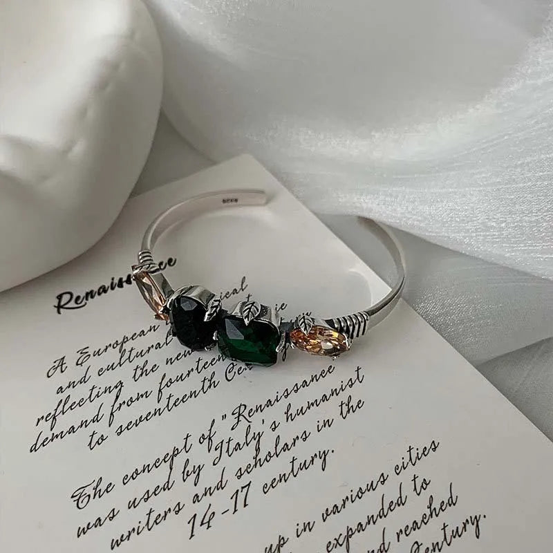 Foxanry Vintage Punk Zircons Bracelet Geometric Wedding Party Jewelry