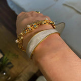 Foxanry Drop Glaze Cuff Bracelet French Minimalist Jewelry