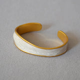 Foxanry Drop Glaze Cuff Bracelet French Minimalist Jewelry