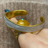 Foxanry Drop Glaze Cuff Bracelet French Minimalist Jewelry