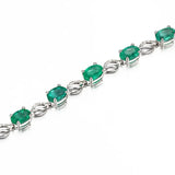 Simulated Emerald Bracelet Silver Jewelry