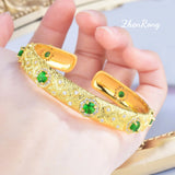 Foydjew Italian Vintage Jewelry Emerald Bracelet for Women's Banquet Party